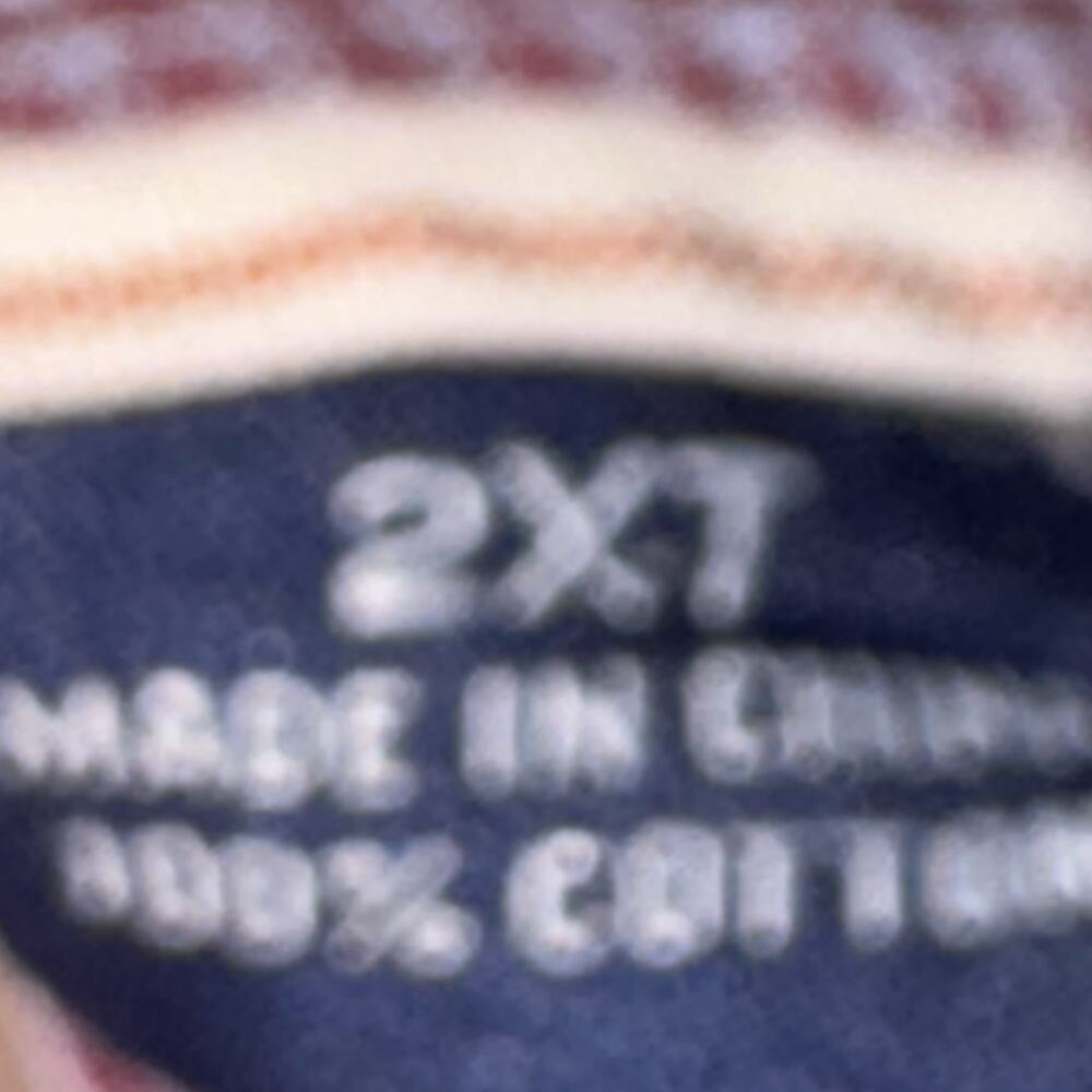 Tommy‎ Bahama Men’s 2XLT Gingham Check Shirt Burgundy Blue Cotton Long Sleeve - Picture 4 of 12